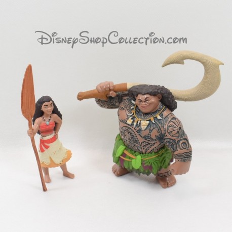 Lote Figuritas Vaiana y Maui BULLYLAND Disney Maui e Hija del Jefe de Motonui Bully 12 cm