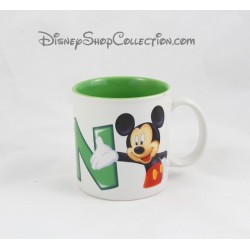 Mickey DISNEYLAND PARIS lettera N verde bianco tazza mug in ceramica