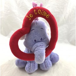 Plush Lumpy elephant DISNEY Nicotoy scratching Winnie the Pooh heart I love you 18 cm