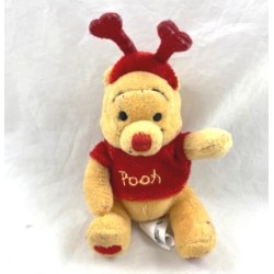 Mini Plüsch Winnie the Pooh DISNEY STORE Valentinstag Stirnband Herz rot 12 cm