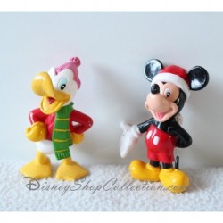 Lot de 2 figurines Donald et Mickey DISNEY Noël lot de 2 figurines hiver pvc
