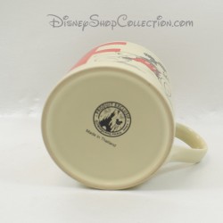 Taza Mickey DISNEYLAND PARIS letra F copa de cerámica rojo beige