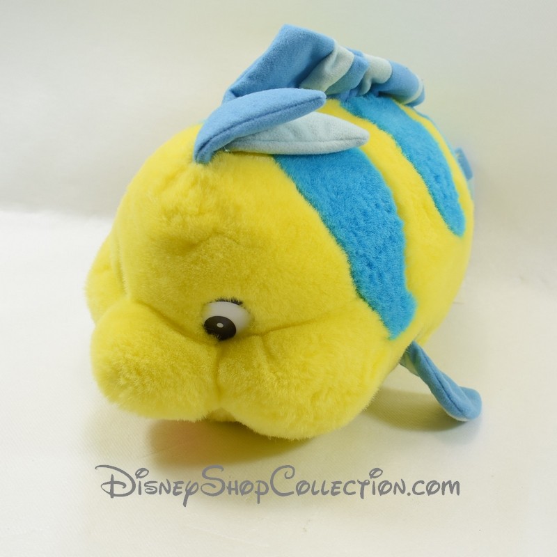 Peluche doudou poisson jaune bleu 26 cm Disney Store la Petite Sirène  Polochon chez vous des demain