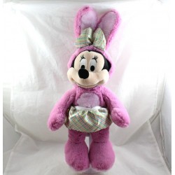 Plüsch Minnie DISNEY PARKS verkleidet als Kaninchen Ostern mehrfarbiger Rock mit passender Schleife 49 cm