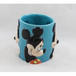 Taza en relieve Mickey DISNEY expresiones cara azul 10 cm