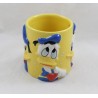 Mug en relief Donald DISNEY expressions visage jaune bleu 10 cm