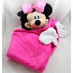 Hooded Plaid Minnie DISNEY pink fleece blanket hooded poncho 120 cm