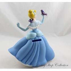Piggy bank Cinderella DISNEY Bullyland dress blue fountain birds plastic 22 cm