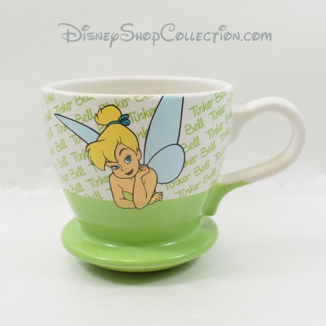 Mug fairy Tinker Bell integrated saucer Disney green 10 cm