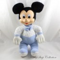 Old plush Mickey DISNEY blue white polka dots blue vintage face vinyl 40 cm