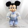 Ancienne peluche Mickey DISNEY bleu blanc pois bleu vintage visage vinyle 40 cm