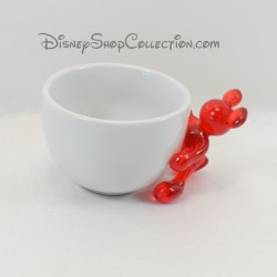 Mickey coffee cup DISNEYLAND PARIS handle silhouette Mickey red relief 10 cm
