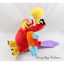 Peluche perroquet Iago DISNEY STORE Aladdin rouge jaune 21 cm