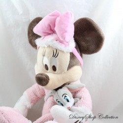 Albornoz rosa Minnie DISNEY STORE con peluche gris conejo 40 cm