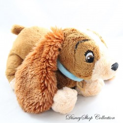 Plush dog Lady DISNEY Beauty and the tramp brown blue necklace 24 cm