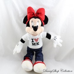 Peluche Minnie DISNEYLAND PARIS Camiseta I love MK jeans sneakers Disney 32 cm