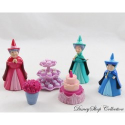 Set figurines Sleeping Beauty DISNEY the 3 fairies Flora Daisy and Pimprenelle