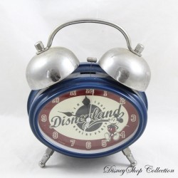 Alarm clock Mickey DISNEYLAND RESORT PARIS Retro vintage oval blue silver 17 cm