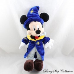Peluche Mickey DISNEYLAND PARIS sorcier chapeau magicien bleu Disney 34 cm