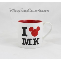 Mug I love MK DISNEYLAND PARIS tasse blanche rouge en céramique 