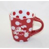 Mug Minnie DISNEYPARKS polka pois rouge blanc Disney 10 cm
