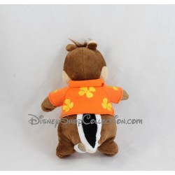 Peluche Tic et Tac DISNEY STORE chemise orange écureuil Disney 20 cm