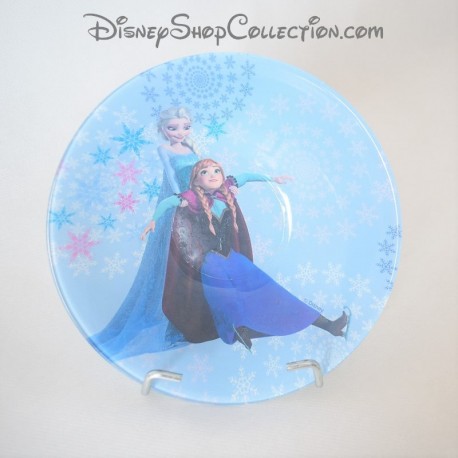 Assiette creuse Anna Elsa La reine des neiges Disney verre bleu