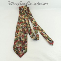 Cravate Mickey DISNEY tie Rack Mickey avec fleurs bordeaux homme 100% soie
