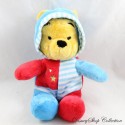 Peluche Winnie the Pooh DISNEY Nicotoy pijama capucha estrellas rojas 20 cm