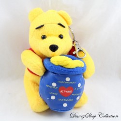 Keychain plush Winnie the Pooh DISNEYLAND PARIS honey jar I love you a little very interactive