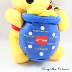 Keychain plush Winnie the Pooh DISNEYLAND PARIS honey jar I love you a little very interactive