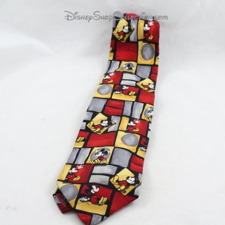 Krawatte Mickey Mouse DISNEY Tie Rack rot grau 100% Seide