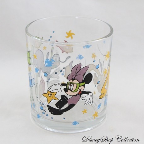 Glass Mickey and his DISNEY friends at sea Minnie Goofy and Pluto