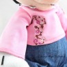 Plush Minnie DISNEYLAND RESORT PARIS jeans t-shirt pink embroidery flowers 36 cm