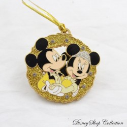 Pin's Mickey Minnie DISNEYLAND PARIS corona de oro Navidad 2011 OE