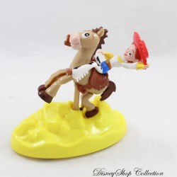 Figura Jessie DISNEY PIXAR Toy Story sul cavallo Pil Capelli base gialla 10 cm