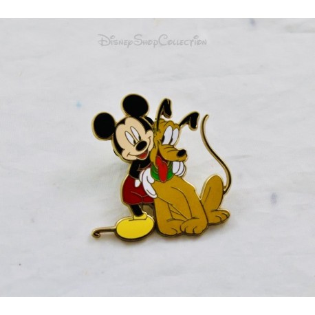 Pin's Mickey und Pluto DISNEYLAND PARIS goldenes Metall