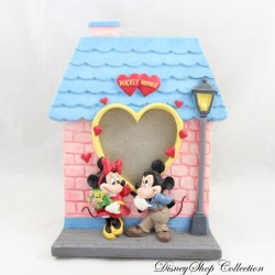 Marco fotográfico resina Mickey y Minnie DISNEY farola corazón vintage 20 cm