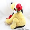 Peluche chien Pluto DISNEYLAND PARIS Noël os noeud rouge Mickey et ses amis 30 cm