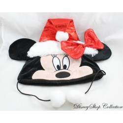 Cappello Minnie DISNEY GIFI Effetto Natale paillettes orecchie rosso bianco pompon 40 cm