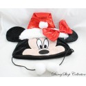 Minnie sombrero DISNEY GIFI efecto Navidad lentejuelas orejas rojas pompones blancos 40 cm