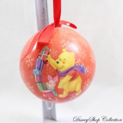 Boule de Noël Winnie l'ourson DISNEY Winnie et Porcinet tour de cadeaux rouge