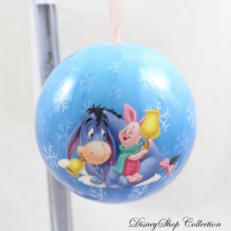 Weihnachtskugel Winnie Puuh DISNEY Bourriquet und Blaue Ferkelglocken