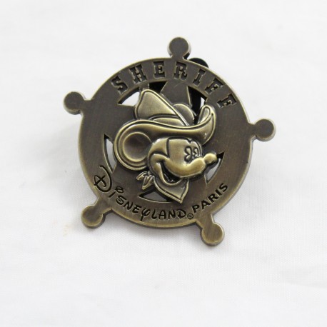 Pin's Mickey DISNEYLAND PARIS Sheriff Stern Farbe Bronze Pins Handel Disney