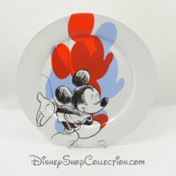 Large plate Mickey DISNEY shadows red blue ceramic 27 cm