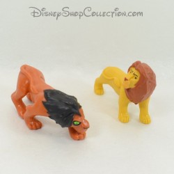 Set di 2 statuine Il Re Leone DISNEY Cicatrice e Simba marrone arancio pvc 7 cm