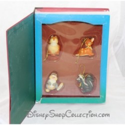 Livre Storybook Bambi DISNEY Christmas Collection set 4 ornements figurines résine Story book 7 cm