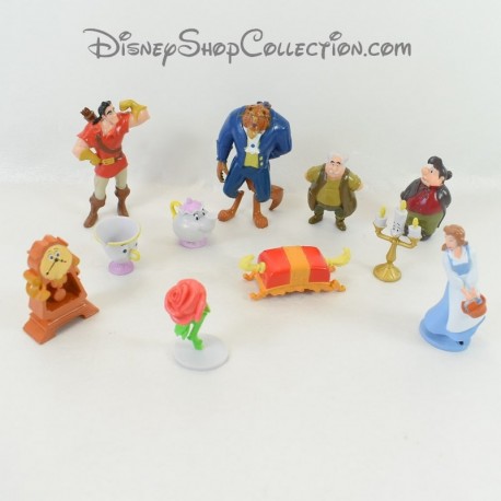 Set of 11 figurines Beauty and the Beast DISNEY Gaston Maurice The Mad Beautiful Rose ... PVC 6 cm