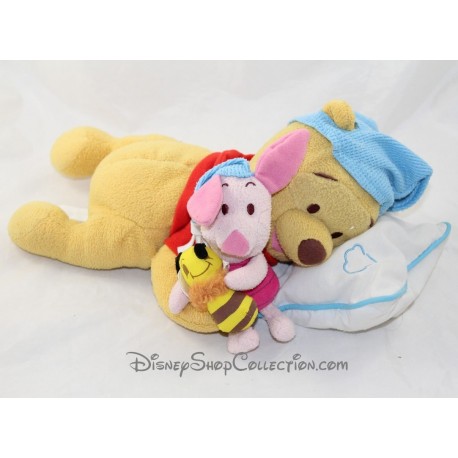 Peluche Winnie the Pooh e Piglet DISNEY Pronto a dormire 35 cm