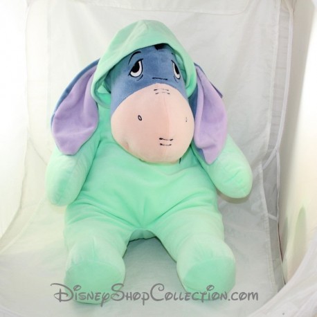 Large stuffed donkey Bourriquet DISNEY green pyjama hood 45 cm